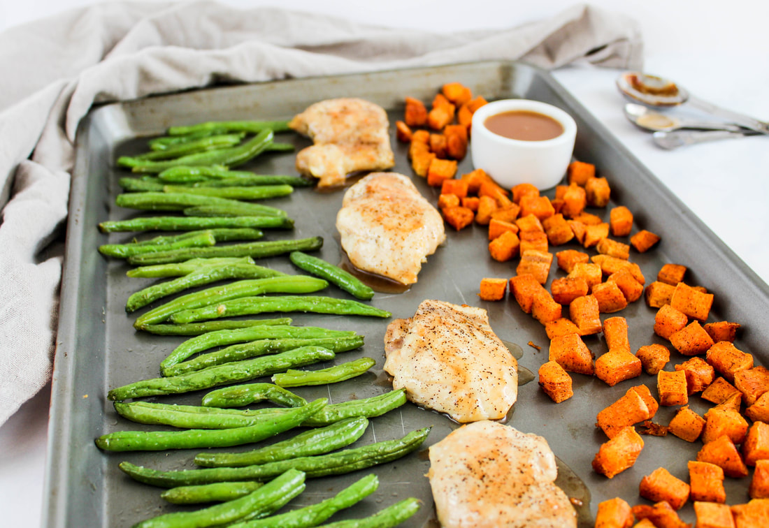 cider glazed sheet pan chicken thighs