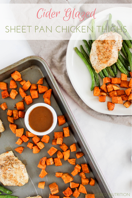 cider glazed sheet pan chicken thighs