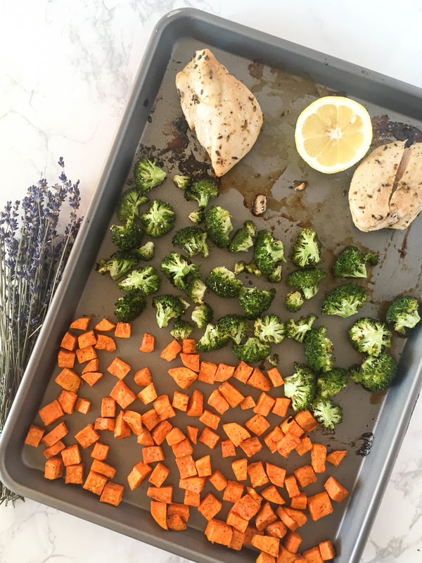 lavender lemon chicken sheet pan