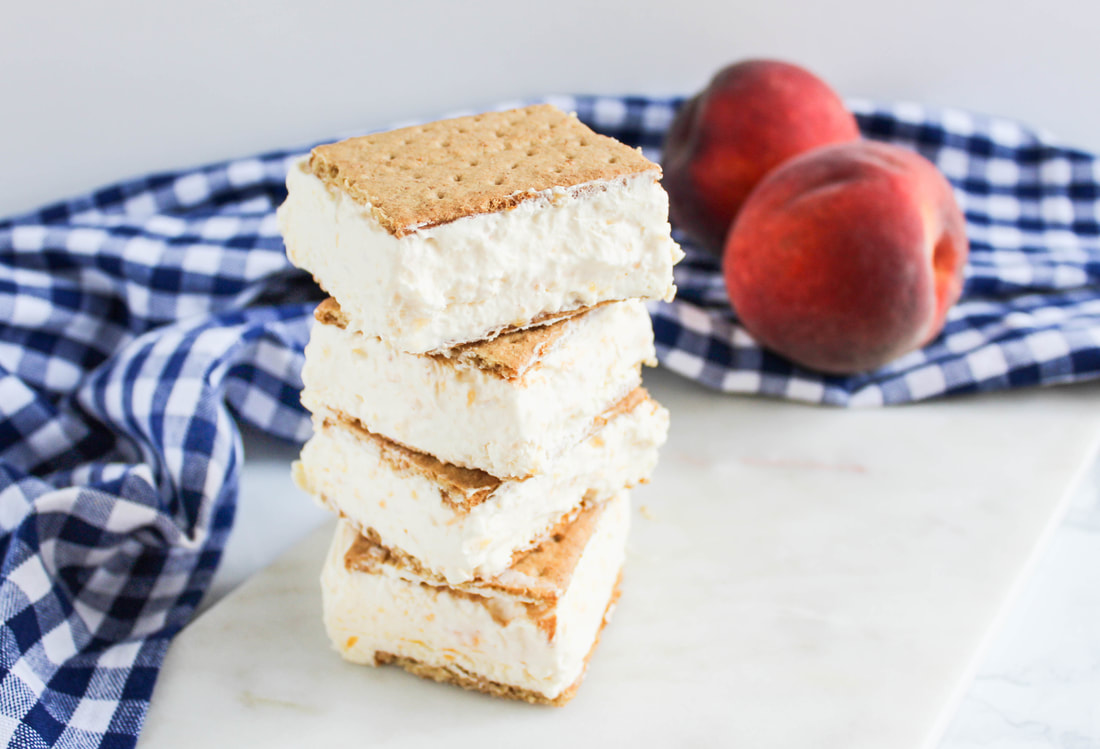 Peach Ice Cream Sandwiches