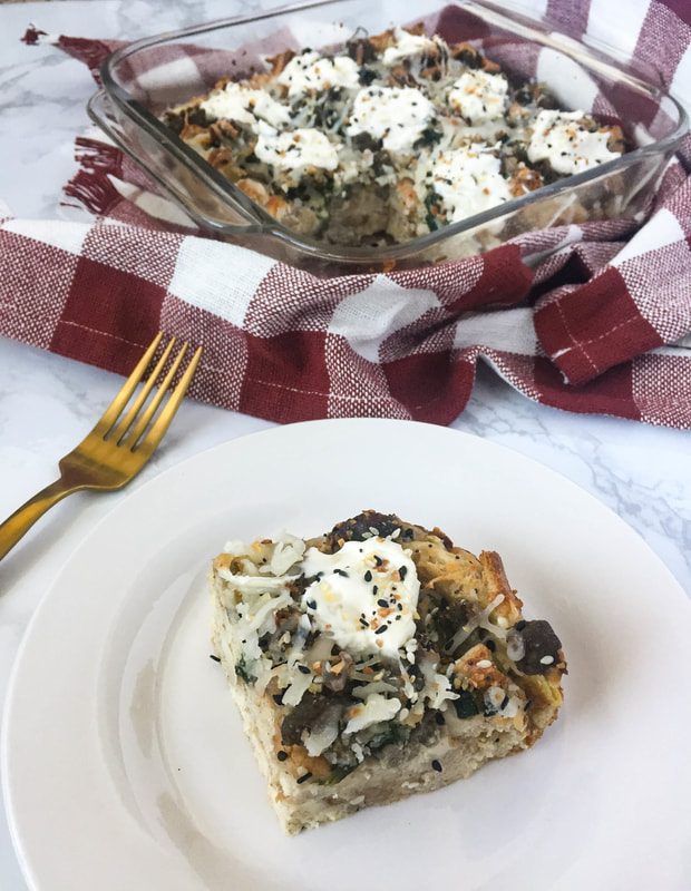 everything bagel bread pudding savory