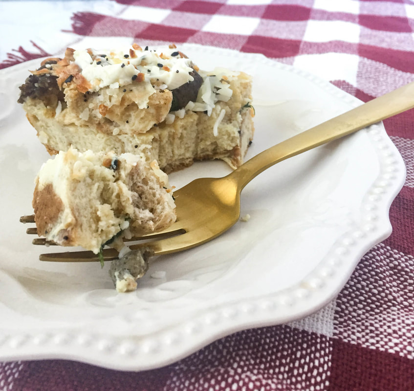 everything bagel bread pudding savory