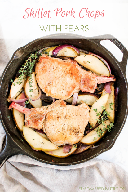 skillet maple glazed pork chops with pears