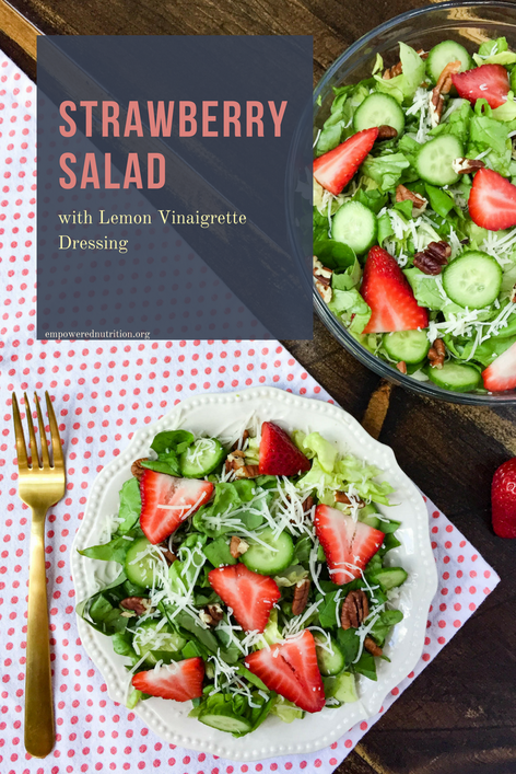 spring strawberry salad lemon vinaigrette dressing seasons